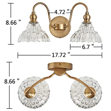 TLOLGT Antique 2-Light Wall Sconce Elegant Bathroom Light