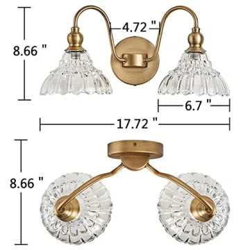 TLOLGT Antique 2-Light Wall Sconce Elegant Bathroom Light