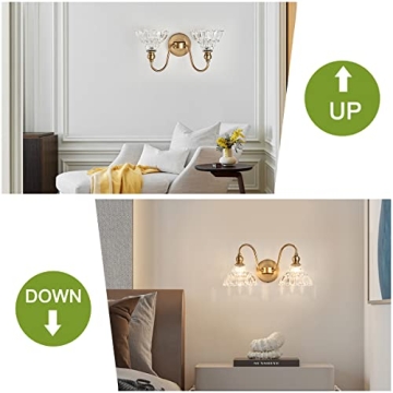 TLOLGT Antique 2-Light Wall Sconce Elegant Bathroom Light