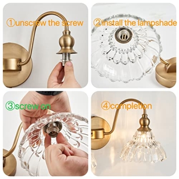 TLOLGT Antique 2-Light Wall Sconce Elegant Bathroom Light