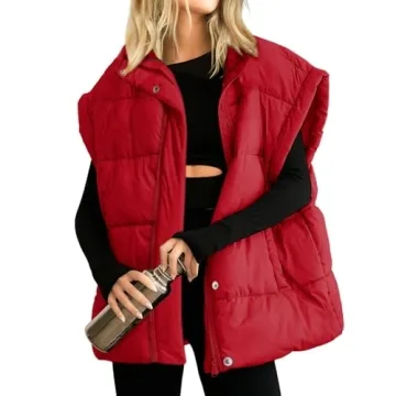 Ainangua Women's Puffer Vest - Chic Sleeveless Lightweight Jacket for Winter