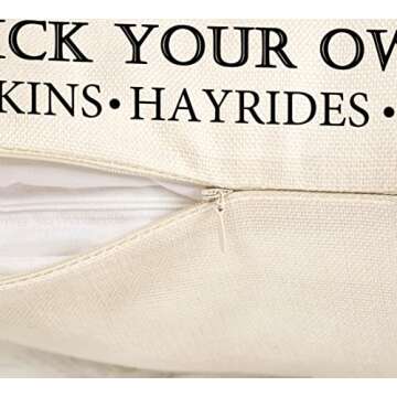 4TH Emotion Fall Decor Pillow Covers 18x18 Set of 4 Gray Pumpkin Farmhouse Decorations Happy Harvest Farm Truck Throw Cushion Case for Fall Thanksgiving Home Decorative Pillows S22F22