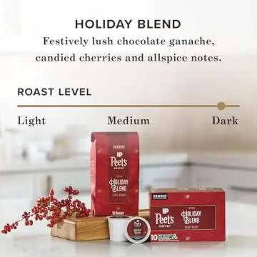 Peet's Coffee , Dark Roast Keurig K-Cup Pods - Holiday Blend 60 Count (6 Boxes of 10 K-Cup Pods)