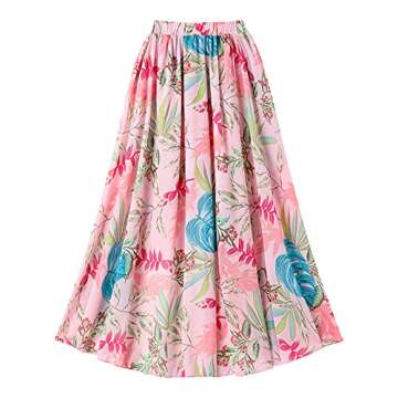 IDOPIP Women's One Piece Swimsuit with Cover up Beach Skirt Retro Floral Printed Swimsuit Bathing Suit Ruffle V-Neck Monokini Swimwear Sarong Coverups Two Piece Bikini Set Beachwear Pink - Belt L