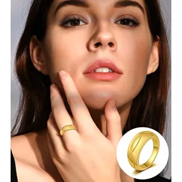KOHOTA Stylish 6PCS Gold Plated Chunky Rings Set for Women
