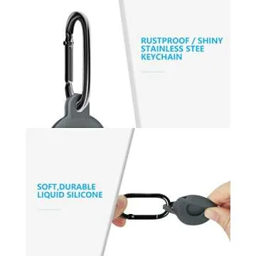 Airtag Holder Air Tag Silicone Case with Keychain, Anti-Scratch Airtag Keychain for Apple Air Tag (5 Pack), Airtag Accessories for Key Finder Tracker, Backpacks, Pet, The Valuables.