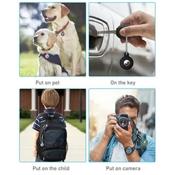 Airtag Holder Air Tag Silicone Case with Keychain, Anti-Scratch Airtag Keychain for Apple Air Tag (5 Pack), Airtag Accessories for Key Finder Tracker, Backpacks, Pet, The Valuables.