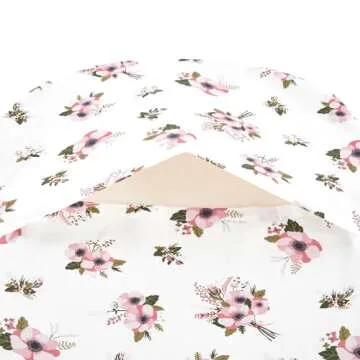 TILLYOU Cotton Fitted Bassinet Sheets for Baby Boy Girl, Fit for Halo Bassinet Swivel Sleeper, Adapt to Hourglass Bassinet Mattress Sheet, 31.5'' x 18'', 2 Pack Floral & Pink