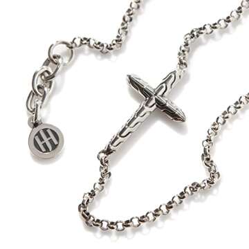 John Hardy Classic Chain Collection Cross Bracelet, Mini Rolo 2MM 925-Sterling Silver Chain, Large