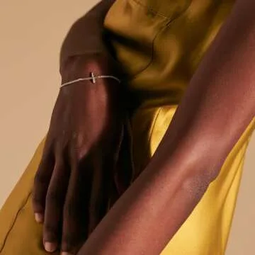 John Hardy Classic Chain Collection Cross Bracelet, Mini Rolo 2MM 925-Sterling Silver Chain, Large