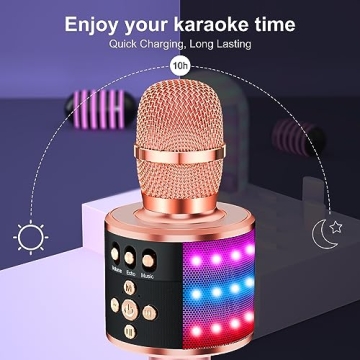 Bluetooth Karaoke Microphone with LED Lights - Party Essential