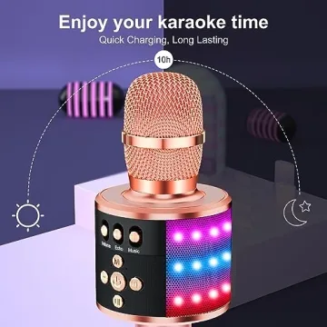 Bluetooth Karaoke Microphone with LED Lights - Party Essential