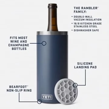 YETI Rambler Wine Chiller Navy Fits Most Bottles