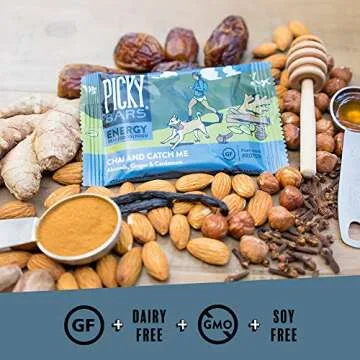 Picky Bars Real Food Energy Bars, Chai and Catch Me, 1.6oz (Pack of 20)