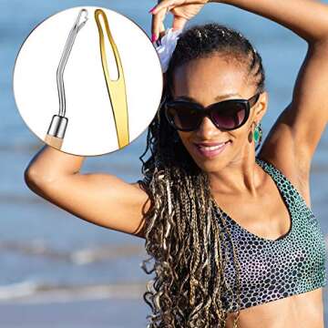 9 Pieces Crochet Hook for Hair Different Sizes Latch Hook Interlocking Tool Crochet Hair Needles Dreadlock Accessories