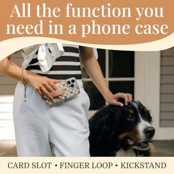 WALLI CASES for iPhone 14 Pro Case - Phone Case with Card Holder - Wallet Phone Case with Card Slots, Kickstand & Finger Strap - Vegan Leather - Cute Phone Cases Compatible with iPhone 14 Pro