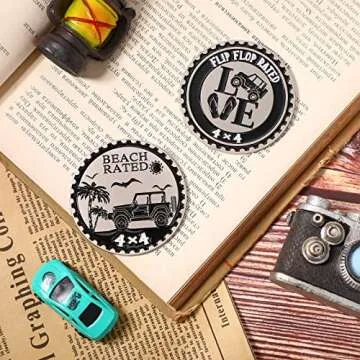 Hicarer 2 Pcs Beach Rated Car Emblem 4 x 4 3D Automotive Badges Round Metal Duck Car Badge Decal Sticker Compatible with Vehicles Trucks Motorcycle Bumper (Beach Rated)