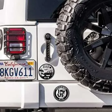 Hicarer 2 Pcs Beach Rated Car Emblem 4 x 4 3D Automotive Badges Round Metal Duck Car Badge Decal Sticker Compatible with Vehicles Trucks Motorcycle Bumper (Beach Rated)