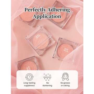 MILKTOUCH Touch My Cheek in Bloom Blush Sunshine Peony | Face Blushes Compact Powder Makeup | Shimmer Powder Blush Oil Absorbing Powder Compact | Face Powder for Oily Skin Korean Blush (0.18 oz)