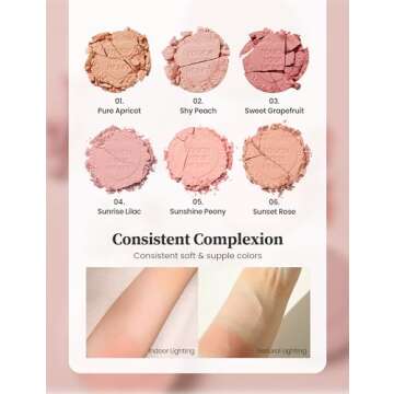 MILKTOUCH Touch My Cheek in Bloom Blush Sunshine Peony | Face Blushes Compact Powder Makeup | Shimmer Powder Blush Oil Absorbing Powder Compact | Face Powder for Oily Skin Korean Blush (0.18 oz)