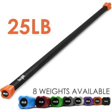 Yes4All Total Body Weighted Workout Bar, Body Bar For Exercise, Therapy, Aerobics, and Yoga, Strengt...
