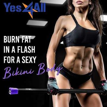 Yes4All Total Body Weighted Workout Bar for All Fitness Levels