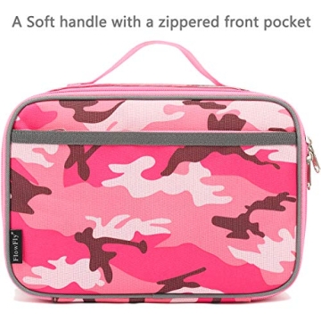 FlowFly Kids Insulated Lunch Box Pink Camo Thermal Tote