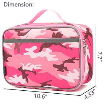 FlowFly Kids Insulated Lunch Box Pink Camo Thermal Tote