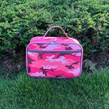FlowFly Kids Insulated Lunch Box Pink Camo Thermal Tote