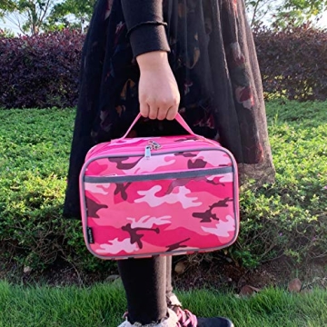 FlowFly Kids Insulated Lunch Box Pink Camo Thermal Tote