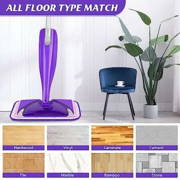 7 Pack Reusable Mop Pads Compatible with Swiffer Wet Jet Mop - Papclean Wet Pads Refills Mopping Cloths Washable Microfiber Mop Pads for Swiffer Wetjet 12" Mop Wet Dry Wood Floor Cleaning, Purple