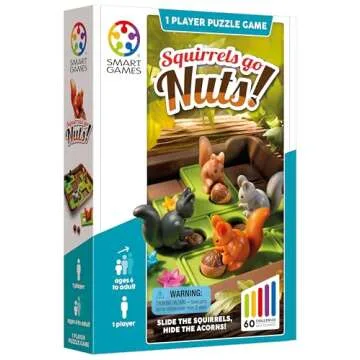 SmartGames Squirrels Go Nuts! Travel Game for Ages 6-Adult