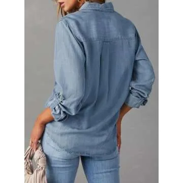 Astylish Women's Denim Chambray Shirt Stylish Comfort