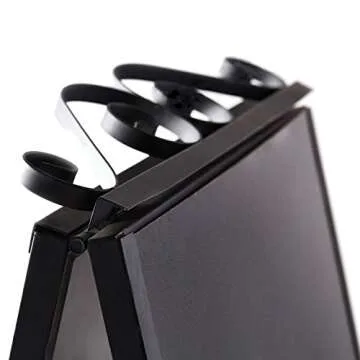 MyGift Scrollwork Design Large A-Frame Black Metal Freestanding Chalkboard Sign/Decorative Restaurant Menu Sidewalk Message Board