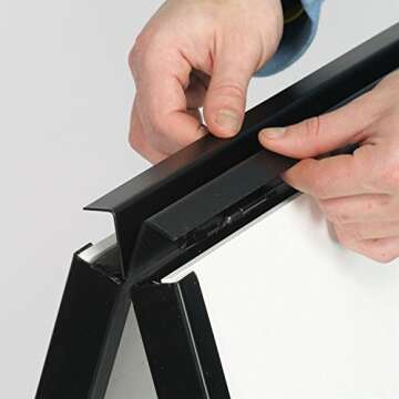 MyGift Scrollwork Design Large A-Frame Black Metal Freestanding Chalkboard Sign/Decorative Restaurant Menu Sidewalk Message Board