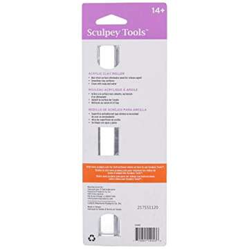 Polyform Sculpey Tools 8" Acrylic Roller, essential clay tool, use with multiple types of clay