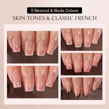 BTArtboxnails XCOATTIPS Press on Nails - French Tip Press on Nails, Fake Nails Short Square Nail Tips, Skin Tones Soft Gel Nails False Nail, Soak Off Acrylic Nails Valentines Day Gift