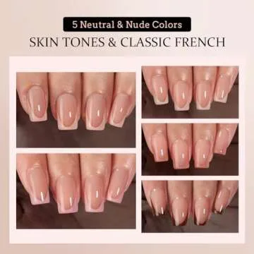 BTArtboxnails XCOATTIPS Press on Nails - French Tip Press on Nails, Fake Nails Short Square Nail Tips, Skin Tones Soft Gel Nails False Nail, Soak Off Acrylic Nails Valentines Day Gift