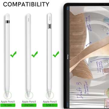 Delidigi 2 Pack Clear Pencil Tips for Apple Pencil 2nd 1st Gen, Apple Pencil Pro & USB-C, Metal Wear...