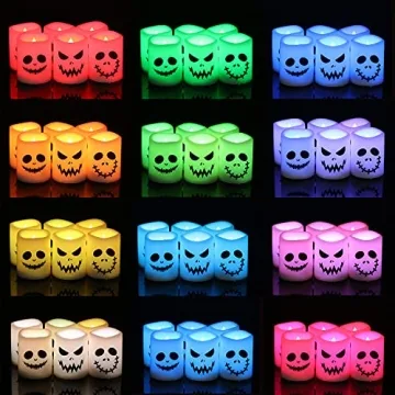 Color Changing Flameless Halloween Candles - 6 Pack