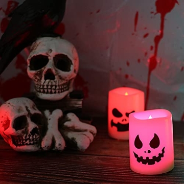 Color Changing Flameless Halloween Candles - 6 Pack