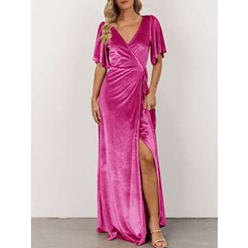 Chic MEROKEETY Women's Vintage Velvet Long Dress for Elegant Occasions