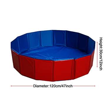Erfo Foldable Pet Swimming Pool Red Portable Pet Pools Foldable Dog Pool Collapsible Swimming Pool f...