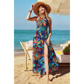 KILIG Women's Casual Maxi Dress - Floral Sleeveless Sundress