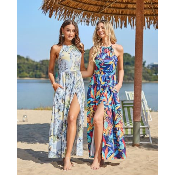 KILIG Women's Casual Maxi Dress - Floral Sleeveless Sundress