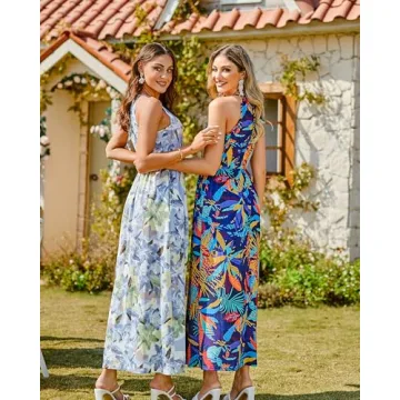 KILIG Women's Casual Maxi Dress - Floral Sleeveless Sundress