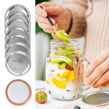 Canning Lids Regular Mouth with Silicone Seals, 24 Count