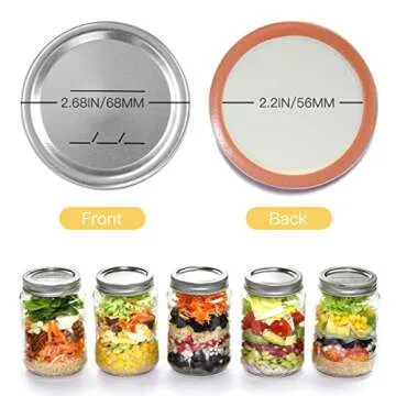 Canning Lids Regular Mouth with Silicone Seals, 24 Count