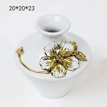 Fenteer Ceramic White Flower Vase for Elegant Home Decor