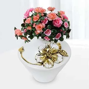 Fenteer Ceramic White Flower Vase for Elegant Home Decor